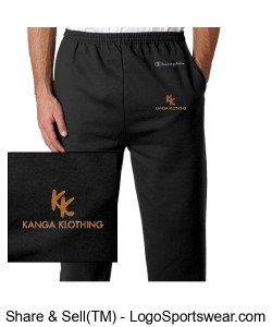 Kanga Klothing/Champion Adult Double Dry Eco Fleece Open Bottom Design Zoom